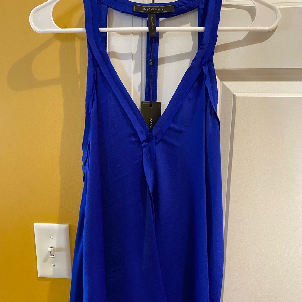 BCBG MaxAzria royal blue silk top